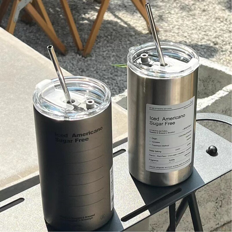 ネット赤オリジナル小衆金属ステンレス鋼600mlアイスアメリカンコーヒーカップ随行保温ストローカップ携帯|undefined