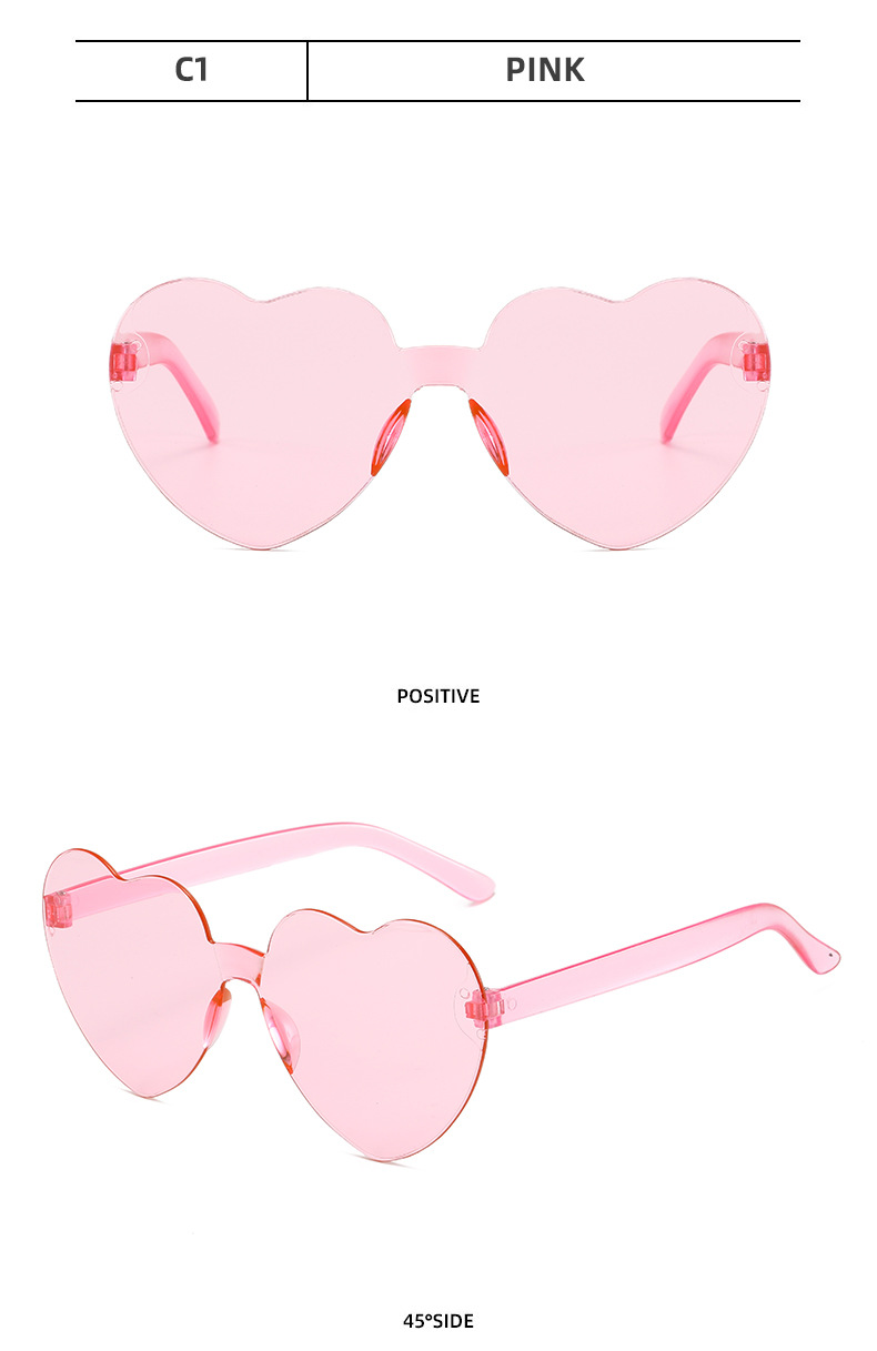Fashion Heart Shape Pc Frameless Women's Sunglasses display picture 3