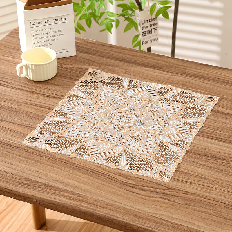 Alfombra de mesa cuadrada europea alfombra de mesa simple atmósfera a prueba de quemaduras alfombra de aislamiento térmico mayorista