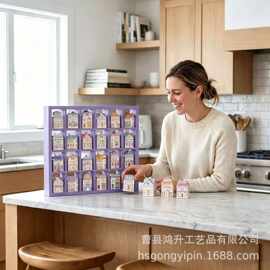 跨境木质拼豆多层收纳陈列架桌面手办盲盒展示架第七模型置物架