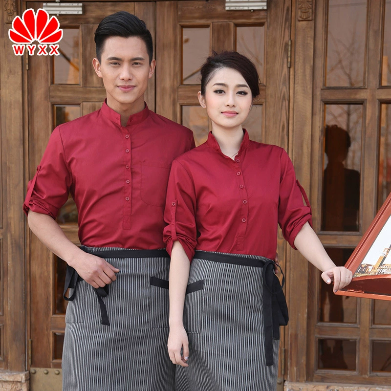 Рабочая одежда официанта Летняя одежда с короткими рукавами Женская одежда для отеля Торт Ресторан быстрого питания Кофе Западный Ресторан Горячий горшок Ресторан Кейтеринг Лето