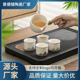 Moving to a New Home Kung Fu Tea Set Stone Mill Automatic Lazy Tea Making Artifact Household Teapot Tea Cup 2024 New Style