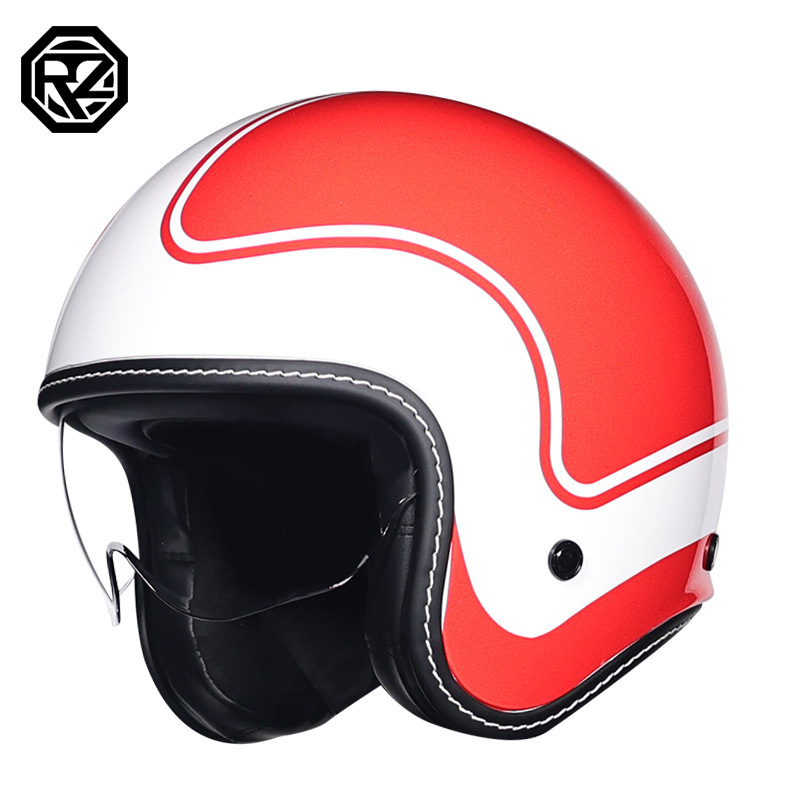 Orz retro casco hombres y mujeres 3C certificado motocicleta medio casco niñas invierno universal Four Seasons motocicleta eléctrica