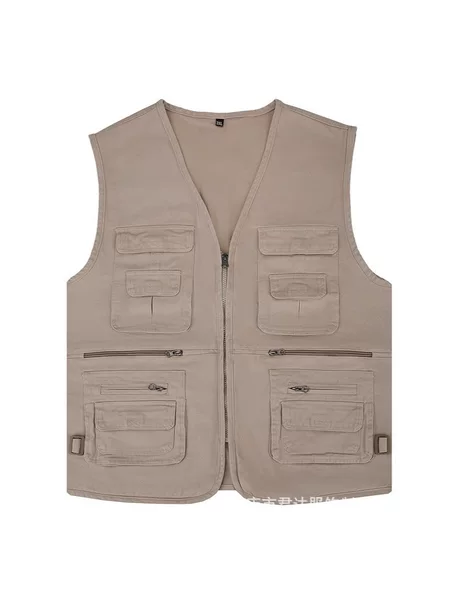 Foreign Trade Cross-Border Photography Vest Workwear Outdoor Vest Fishing Vest Men's Multi-Pocket Washed Cotton Vest