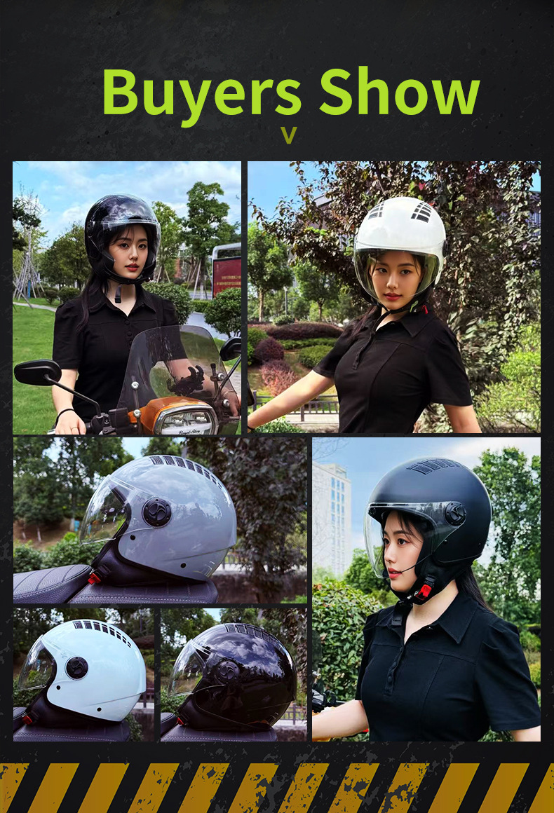 Electric Motorcycle Helmet Lightweight Retro Cruiser Helmet Unisex