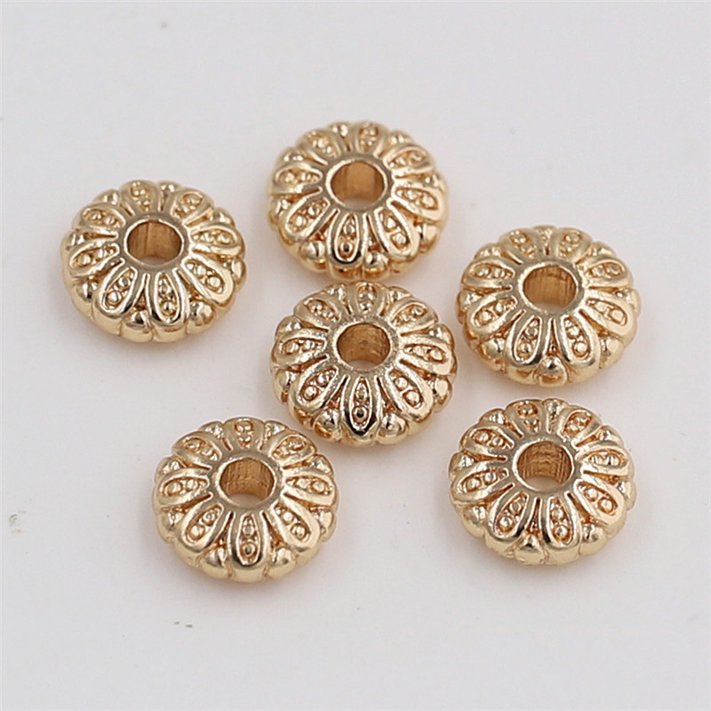 煜锋五金diy饰品配件铜花纹隔珠手链串珠珍珠链隔片珠