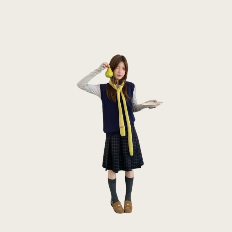 Cuello de Punto Estrecho de Fibra Acrílica Térmico para Otoño e Invierno