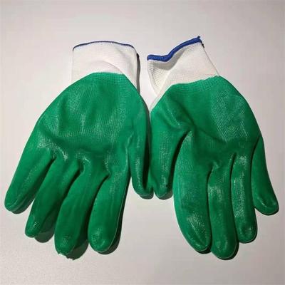 綠橙藍挂膠手套 勞保手套 黑PU手套 廠家直銷