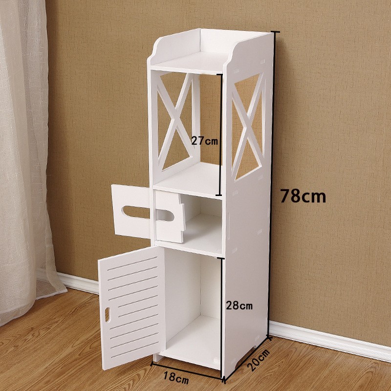 Estante de almacenamiento de baño inodoro gabinete de almacenamiento de hendidura de inodoro doméstico de gran capacidad estante de almacenamiento multicapa estrecho
