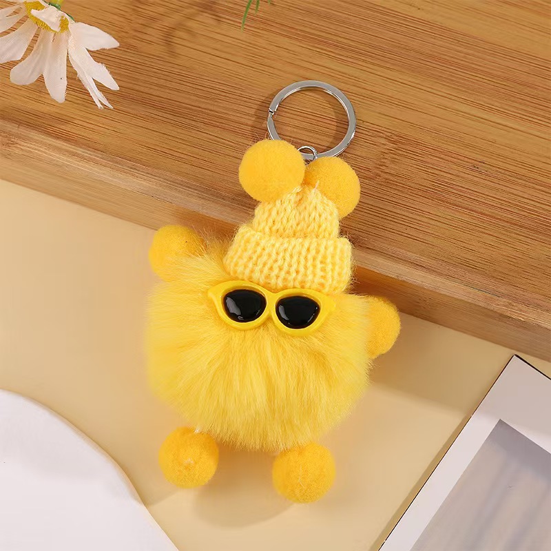 New Pet Coal Ball Monster Anti-Lost Keychain Backpack Pendant Plush Super Cute Gift_voghion.com