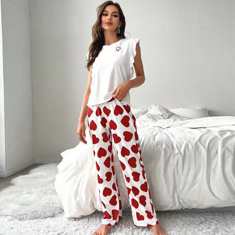 ChicShe 2025 New Cross-Border European American Style T-Shirt And Pants Casual Comfortable Women's Pajamas Homewear Set Suitable_voghion.com