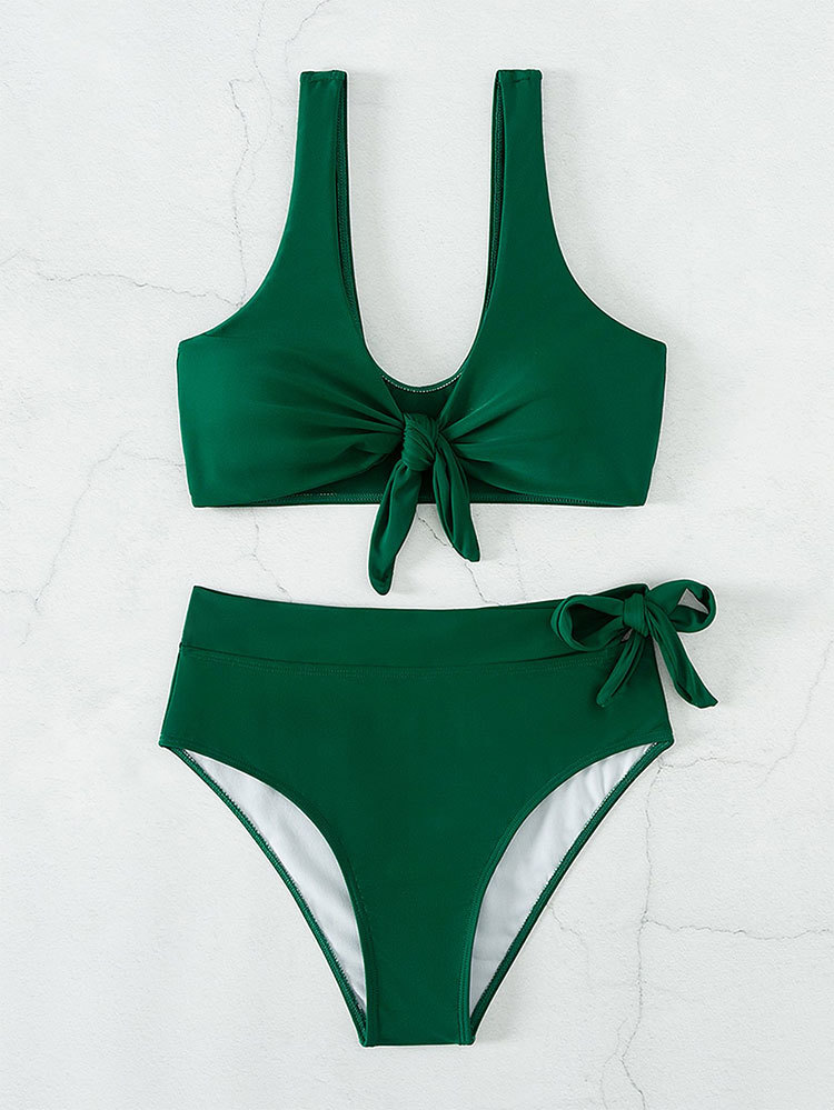 175g Weight Sexy Feel Of Sensation Mid Waist Panties Waist Bralette Bra Category Nylon Fabric Type split swimsuit Tops Type 2 Pieces Set Quantity Swimming Pool, Beach Occasion Solid Color Pattern Women's Gender Women's Solid Color 2 Pieces Set Bikinis Swimwear 3