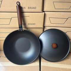 Foreign Trade Japanese Style Iron Wok Household Stir-Fry Pan Flat Non-Stick Electric Stove Gas Stove Universal Original Single Export Quality