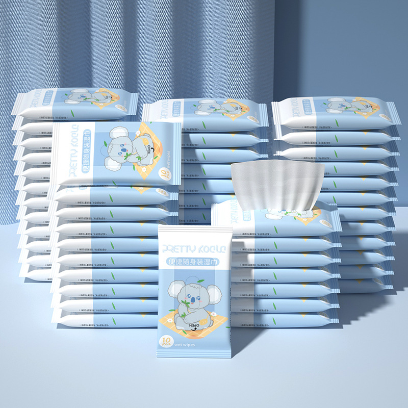 湿纸巾手口巾婴幼儿专用批发十片抽便携儿童湿巾纸母婴批发工厂