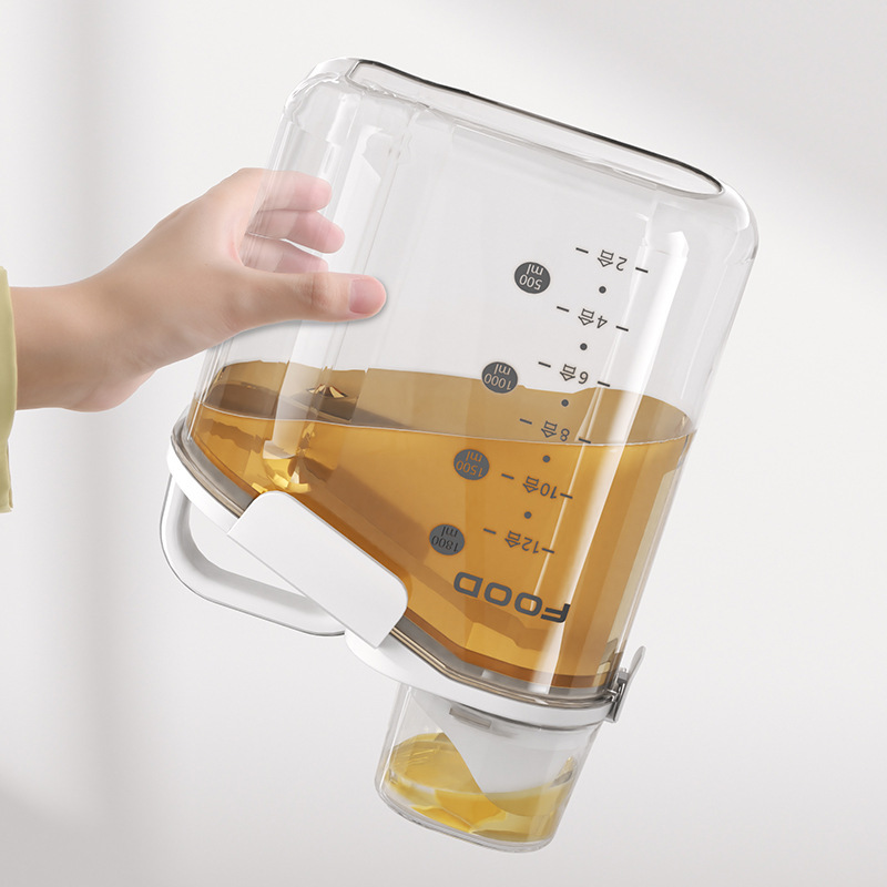 雑穀缶防湿防虫密封缶目盛り米桶家庭用五穀雑穀収納缶台所透明貯蔵缶|undefined
