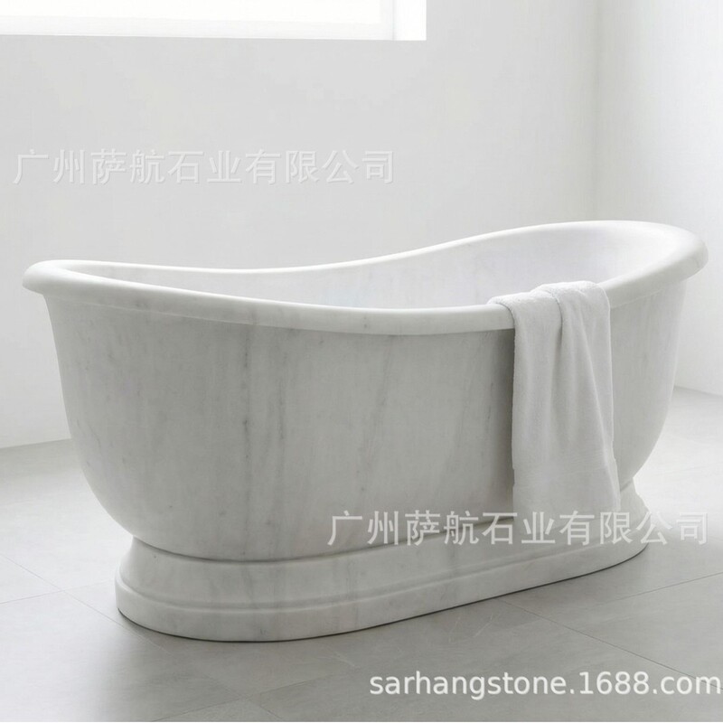 Natural Marble One-Piece Bathtub, Custom Stone Bathroom Fixtures for Villas and Luxury Homes, Manufacturer Contracted for Hotel Projects Natural Marble One-Piece Bathtub, Custom Stone Bathroom Fixtures for Villas and Luxury Homes, Manufacturer Contracted for Hotel Projects