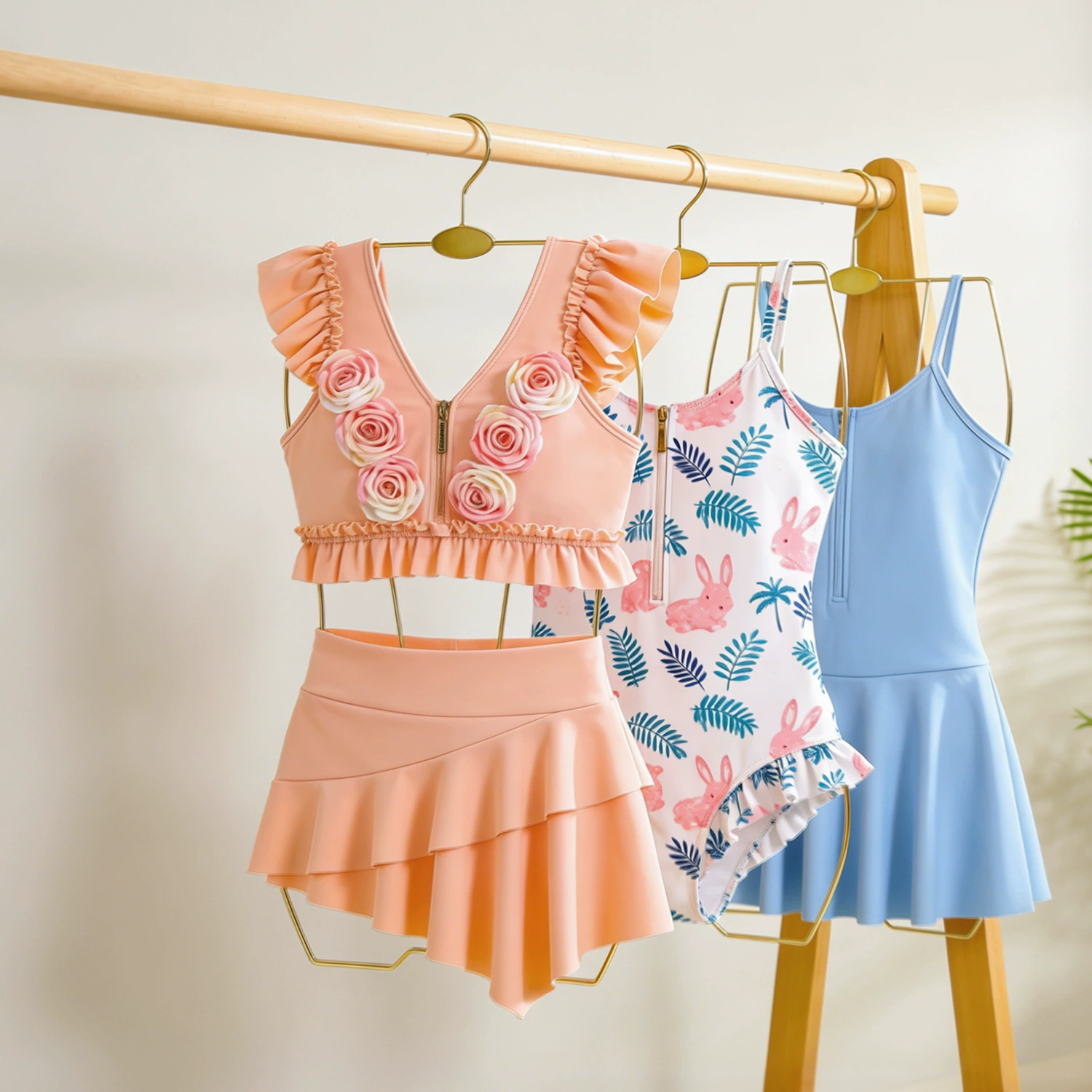 Вешалка для купальника из розового золота Детский купальник Вешалка для купальников Железная детская вешалка для купальников оптом стойка для плавков