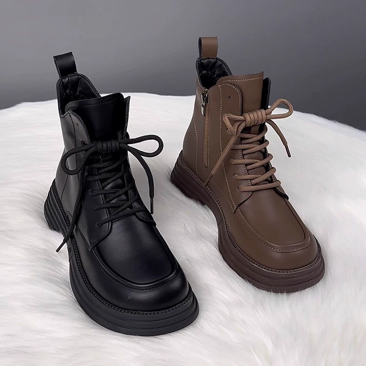 Ботинки Martens демисезонные на низкой платформе, челси‑тип, с опцией флиса