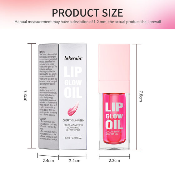 Cross-border lakerain square tube lip oil care lips moisturizing mirror doodle lip lip gloss manufacturers batch