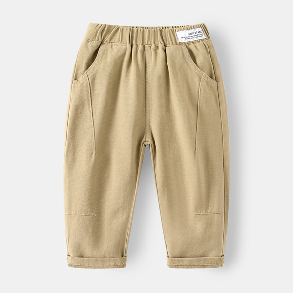 spring children's solid color trousers for boys for leisure