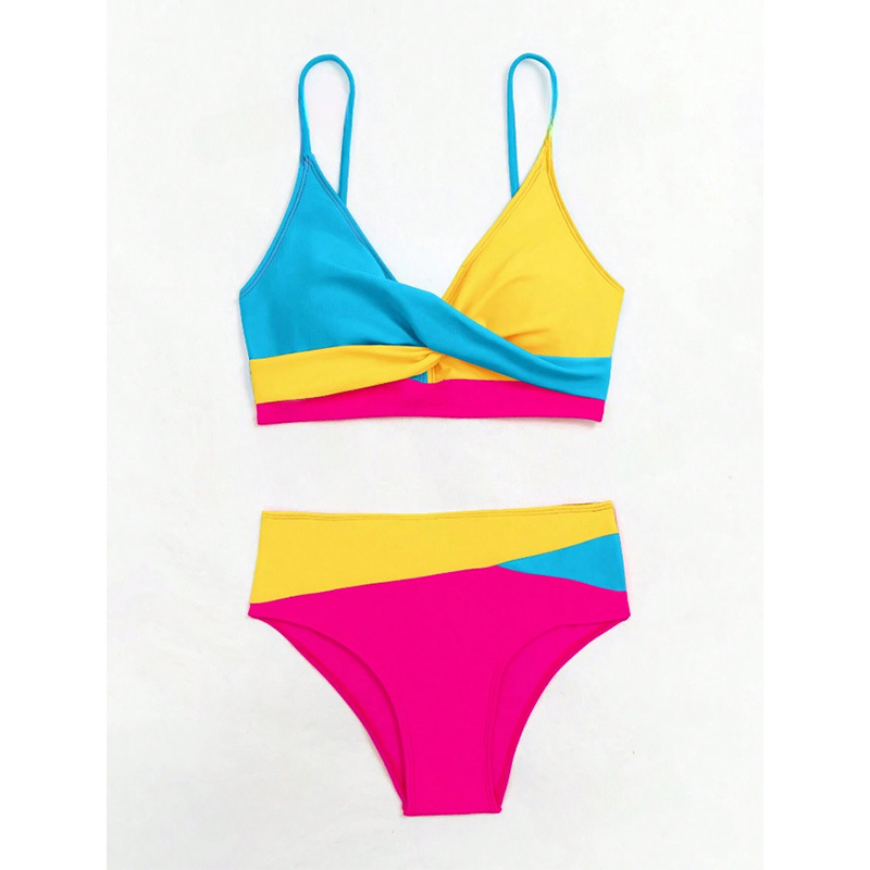 GraceChic Cross-Border Color-Block Two-Piece Swimsuit For Women, European And American Style Bikini, New Sexy Push-Up, High-End_voghion.com
