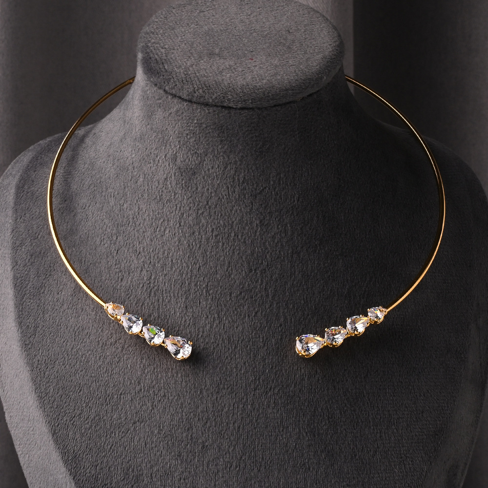 Amazon Hot Gote Zircon Collar Collar Accesorios de baile Collar de apertura de metal