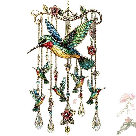 Colgante Graceful Hummingbird Wind Chime Elegante Hummingbird Wind Chime Jardín al aire libre