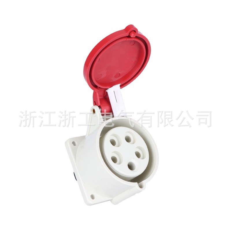 Zhe Gong 325 concealed industrial socket five hole 32A three-phase 380V distribution box cable reel 
