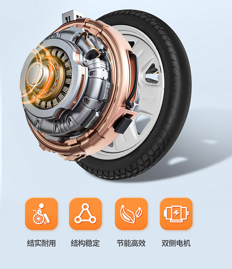 Billionaire Elderly Electric Wheelchair with Large Front Wheels, Flexible Folding, Smart Electric Mobility Scooter for Disabled and Elderly