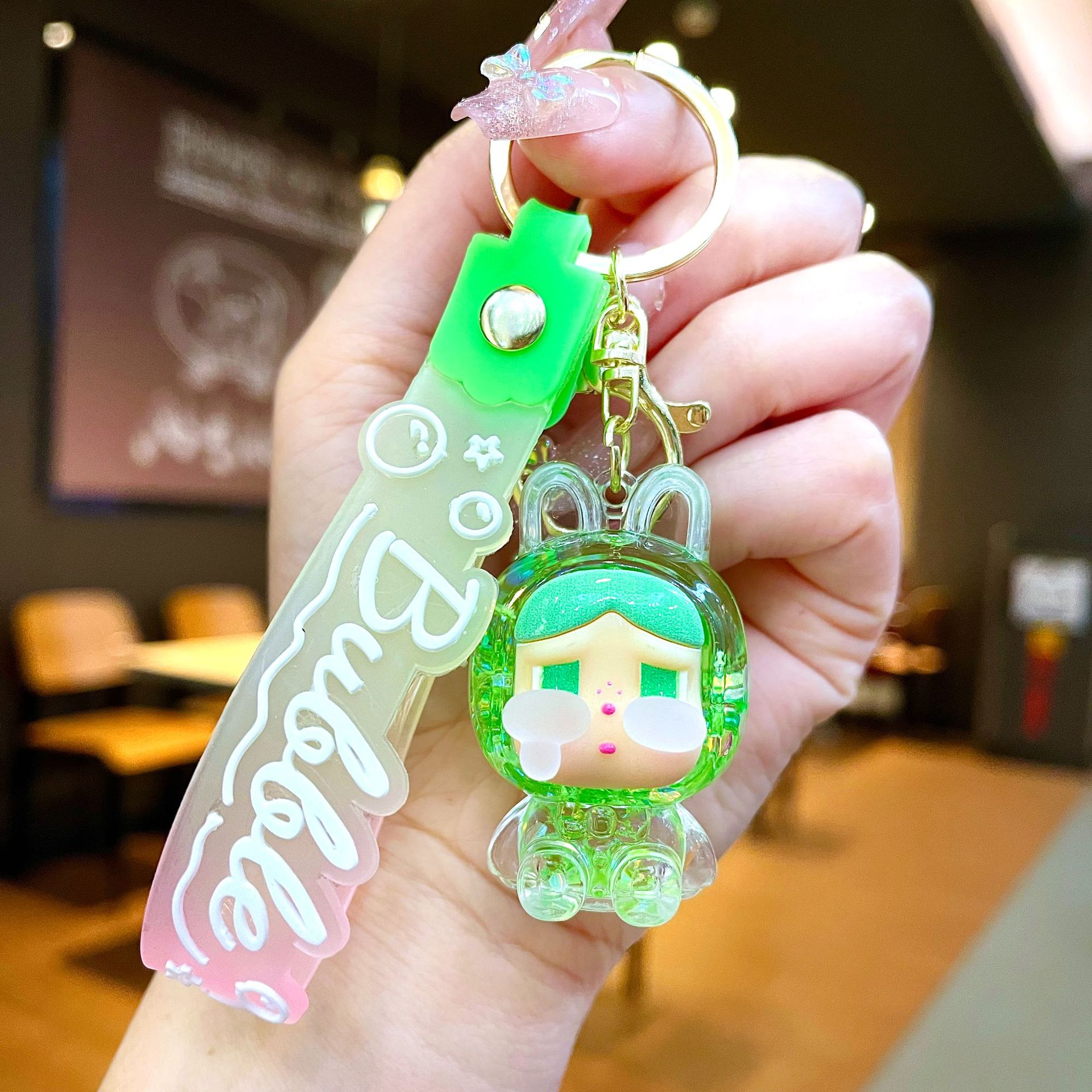 Llavero red acrílico con arena flotante