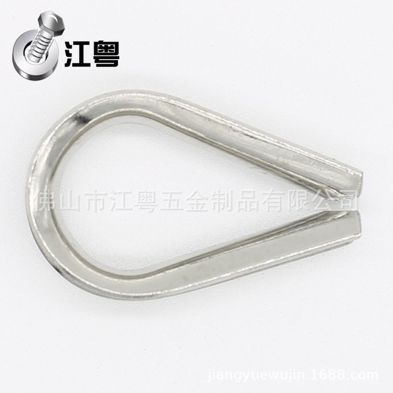 佛山厂家直供马眼扣304不锈钢钢丝绳套护三角环夸口鸡心环三角圈