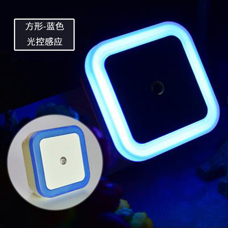 Interruptor de dibujos animados cuadrados de la lámpara transfronteriza / luz controlada por luz LED Night Light Smart Home Plug-in Headlight