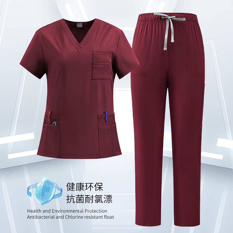Nurse Uniforms for Male and Female Doctors, Skin-Friendly and Comfortable Hand Washing Clothes, V-Neck Suits, Medical Care Special Work Clothes, Cross-Border Amazon Nurse Uniforms for Male and Female Doctors, Skin-Friendly and Comfortable Hand Washing Clothes, V-Neck Suits, Medical Care Special Work Clothes, Cross-Border Amazon