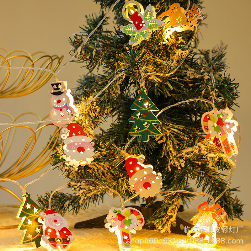 LEDクリスマスライトストリング鉄芸老人雪だるまクリスマスツリー祭り装飾イルミネーションストリングルーム雰囲気配置ライトストリング|undefined