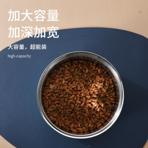 Double-layer stainless steel dog bowl, non-slip, anti-tip, large-capacity pet bowl, cat bowl, drinking water bowl, dog rice bowl