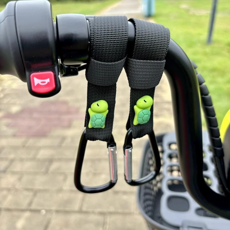 Gancho para coche eléctrico delantero universal sin perforaciones, almacenamiento multifuncional, batería, casco de bicicleta, bloqueo, dibujos animados lindos
