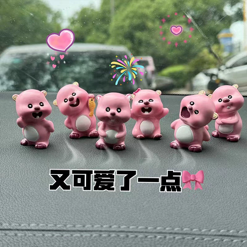 Чистый красный милый бобр автомобиль среднего управления украшением loopy в теле против кости Руби украшения внутри дисплея автомобиля