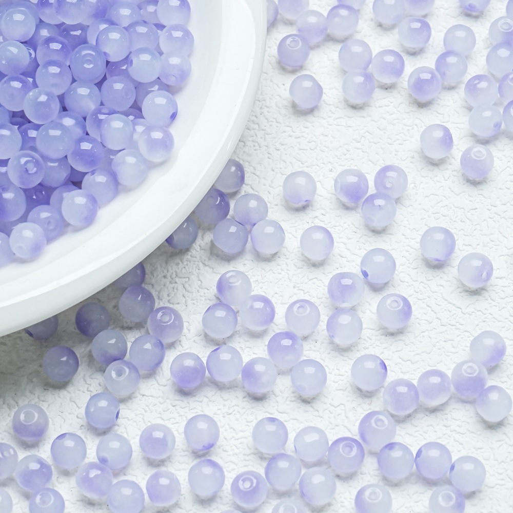 10mm de dos colores de gradiente de perlas de vidrio collar pulsera hecha a mano DIY pulsera cuentas redondas accesorios al por mayor