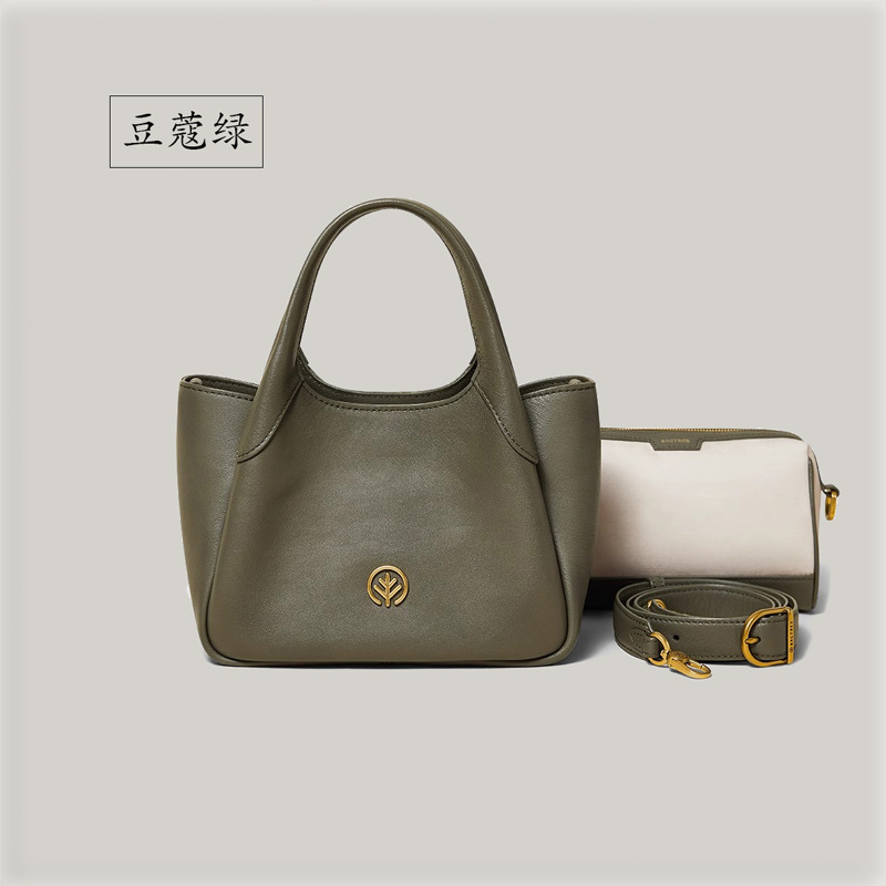 Bagtree Bao shudundundun Baotou capa de piel de vaca bronceada vegetal, hijo de desplazamiento, cubo de agua, cesta de col, mujer