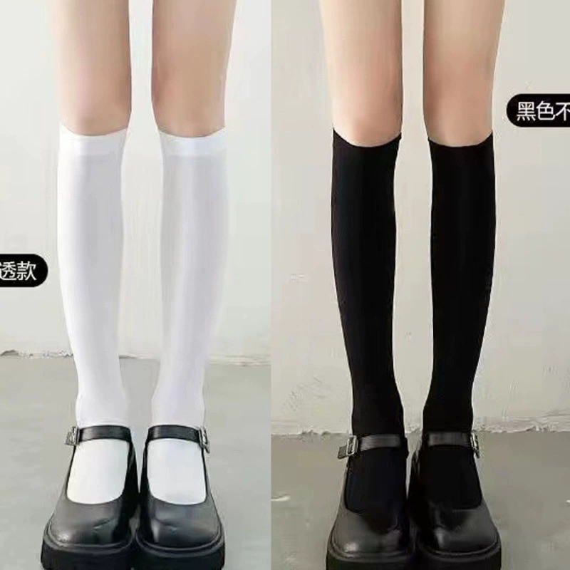 Knee socks, summer high boots, black tights, mid-length