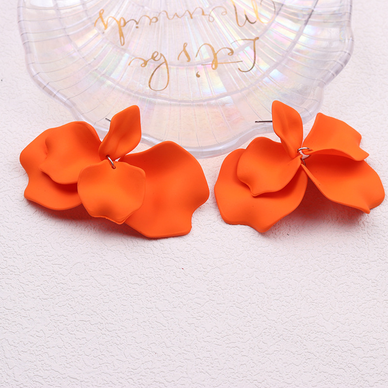 29g Weight 304 Stainless Steel Ear Needle Material Drop Earrings Classification 1 Pair Quantity Holiday, Daily Occasion Acrylic Material Petal Pattern Women's Gender Spray Paint, Tassel, Pleated Design Casual, Vacation Style 1 Pair Casual Vacation Petal Spray Paint Tassel Pleated Arylic Drop Earrings 10