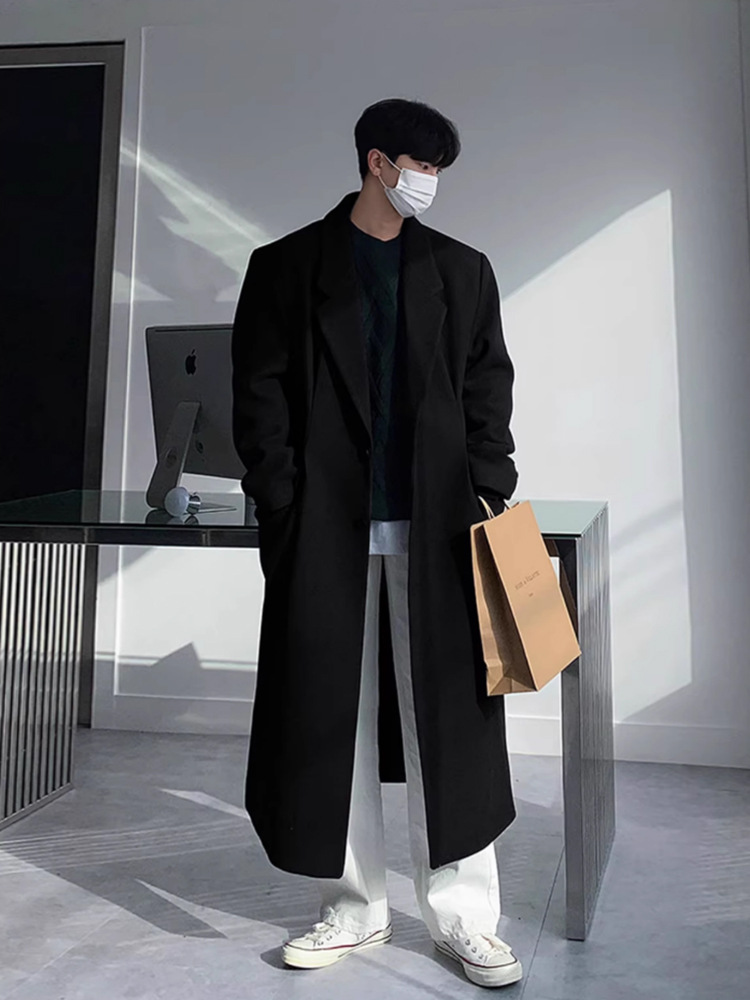 Asmuフランスのレトロな襟の毛ですね。コートの男性は冬に長いタイプの美ラードのコートを厚くして保温します。