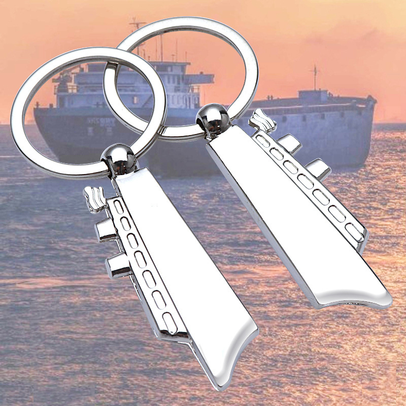 Creative Ship Keychain Multifunctional Sailing Bottle Opener Keychain Navy Commemorative Gift Cruise Ship Key Pendant