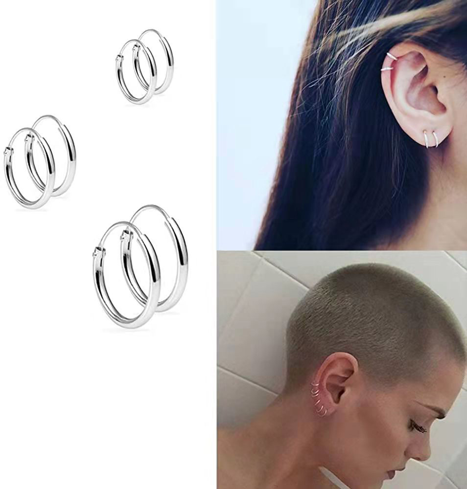Daily Occasion 925 Sterling Silver Geometric Earrings