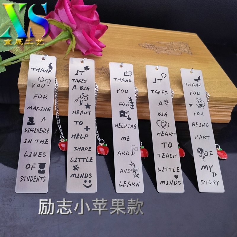 Suministro transfronterizo al por mayor inspirador metal acero inoxidable marcador Inglés carta marcador Sección del maestro letras marcador comercio exterior