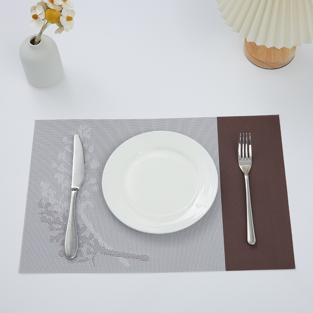 Nuevo Teslin placemat ginkgo jacquard tejido occidental placemat Luz de lujo decorativo Coaster almohadilla de aislamiento térmico impermeable y a prueba de aceite