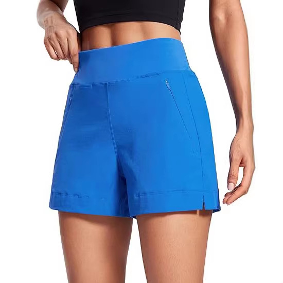 Lightweight Mid-Waist Hiking Shorts for Women, Stretchy, Suitable for Sports, Summer Travel, Outdoor Golf, with Zipper Pockets