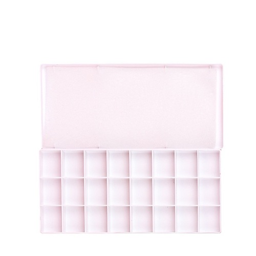 Square white basic 24 grid anti-spill moisturizing watercolor gouache hard cover pigment coloring box art coloring supplies