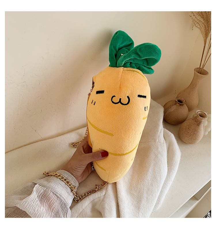 Cute Carrot Shoulder Messenger Plush Bag Wholesale Nihaojewelry display picture 18