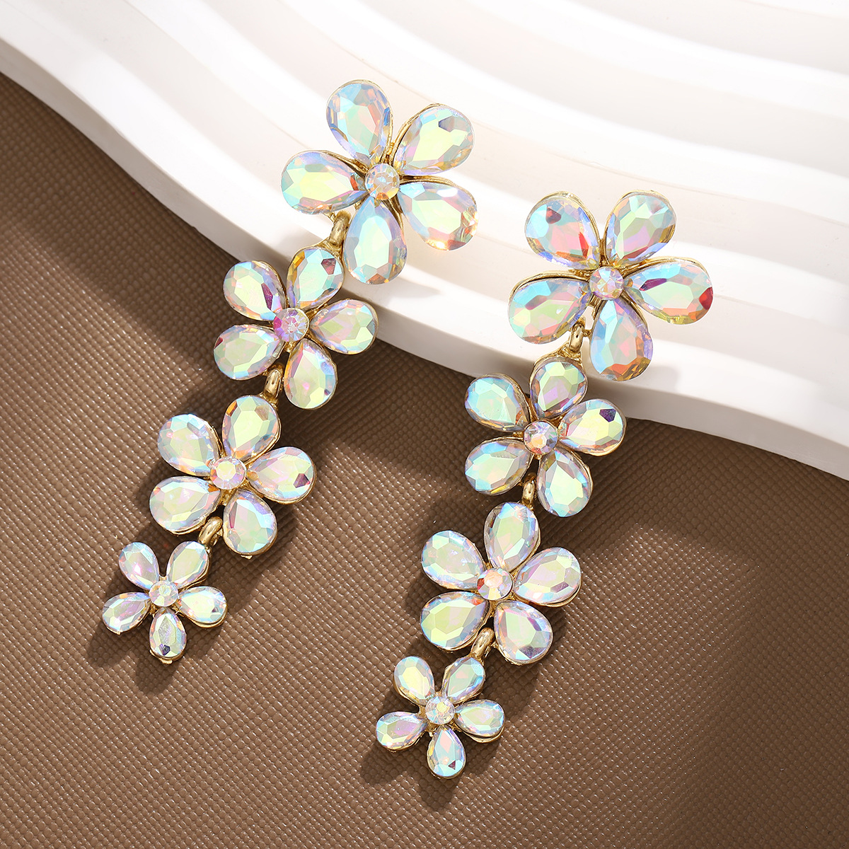 1 Pair Quantity 1 Pair Simple Style Flower Flowers Alloy Drop Earrings